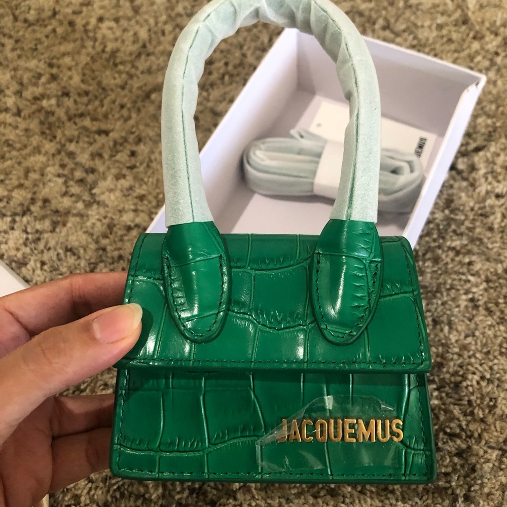 Jacquemus Green Croc Le Chiquito (FAUX)